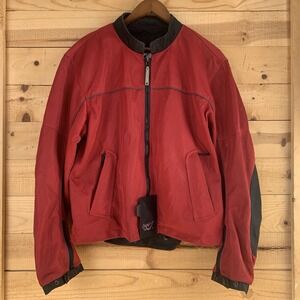 MotoGp Biker Jacket Mens XL Red Motorcycle Dorna Reinforced‎ Padded *Stains*